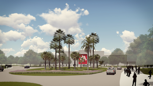 digital model of palms on campus